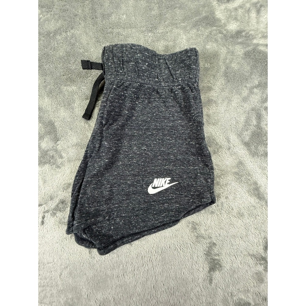 Nike Women Charcoal Heather Gym Vintage Shorts DA1388-032 Grey Large
